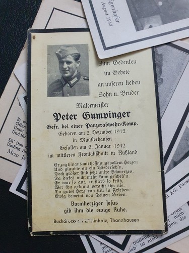 German ww2 death notice - death, notice/card
